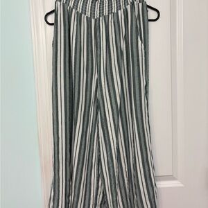 American Eagle Outfitters Green and White Striped Pants small